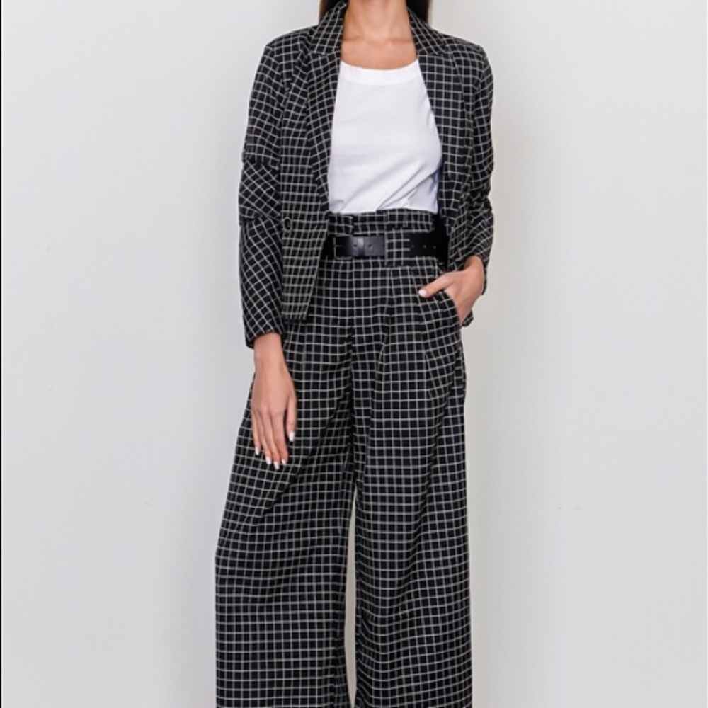 Blazer & Belted Pants Set